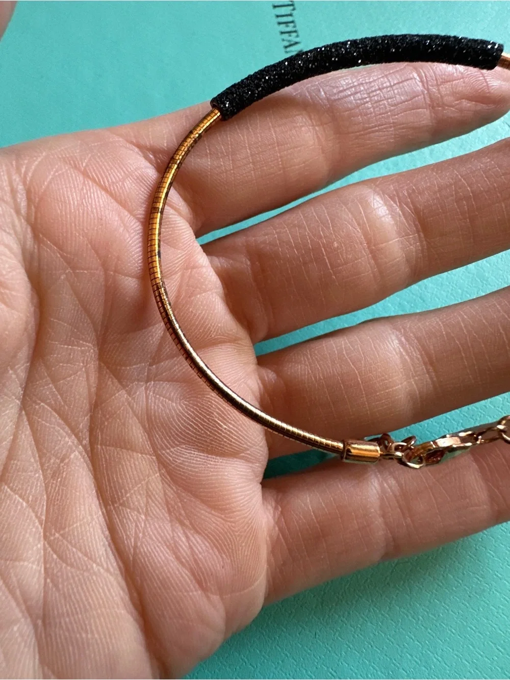 Italian Pesavento Copper Color Black Accent Bracelet